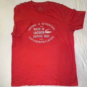 Lacoste Men's Graphic Red Tee
